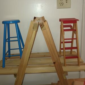 Miniature stool and ladder